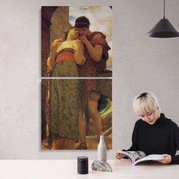 The Farewell Embrace by Frederic Leighton canvas wall art mockup 04