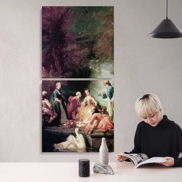 A Summers Picnic by Adolphe Jourdan canvas wall art mockup 04