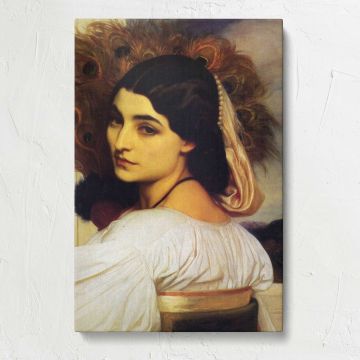 Woman Looking over Her Shoulder by Frederic Leighton canvas print, front view