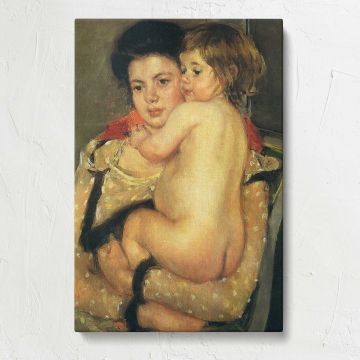 Mother Embracing a Child by Mary Cassatt canvas print, front view
