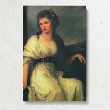 Woman in a Pale Yellow Gown canvas print, front view