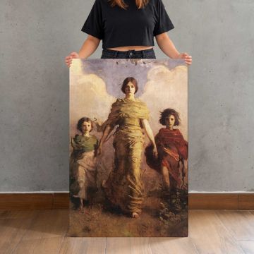 The Virgin by Abbott Handerson Thayer canvas print, held for scale