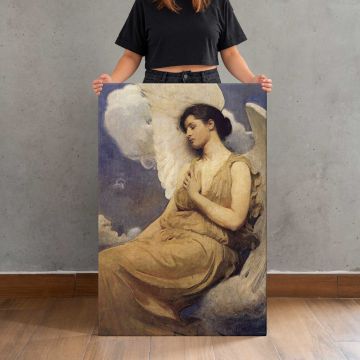 Winged figure by Abbott Handerson Thayer canvas print, held for scale