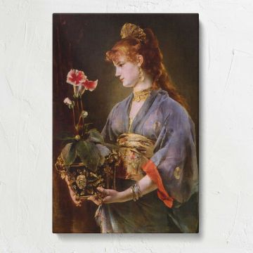 Portrait of a Woman by Alfred Stevens canvas print, front view