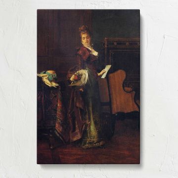 The Love Letter by Alfred Stevens canvas print, front view