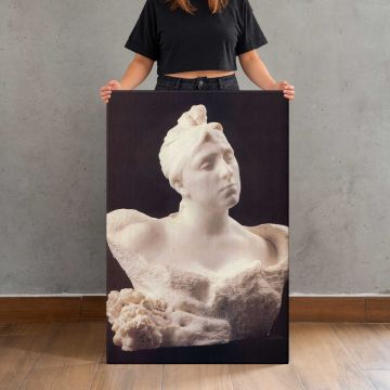 Mme Vicuna by Auguste Rodin canvas print, held for scale