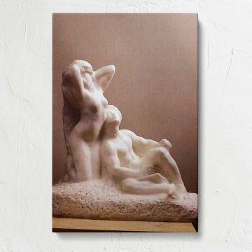 Poet And Muse by Auguste Rodin canvas print, front view