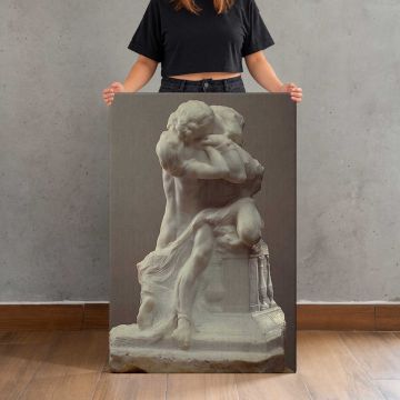 Romeo and Juliet 1905 by Auguste Rodin canvas print, held for scale