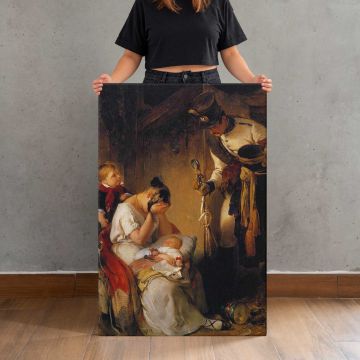 The Sad Message canvas print, held for scale
