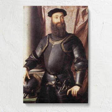 Portrait of Stefano IV Colonna by Agnolo Bronzino canvas print, front view