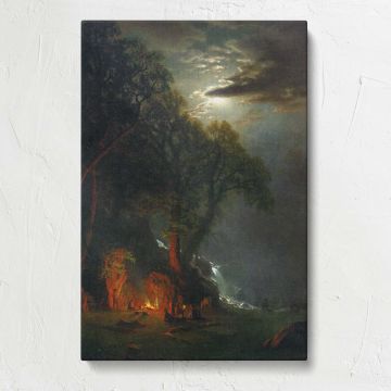 Campfire Site Yosemite by Albert Bierstadt canvas print, front view