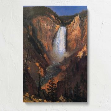 Lower Yellowstone Falls by Albert Bierstadt canvas print, front view