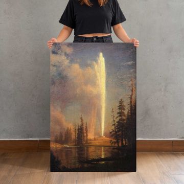 Old Faithful by Albert Bierstadt canvas print, held for scale