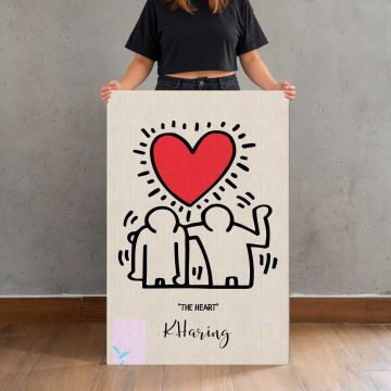Red Heart above Dancing Figures canvas print, held for scale