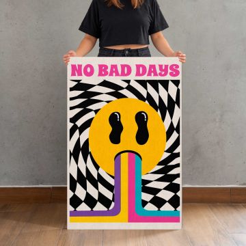 No Bad Days Rainbow Smile canvas print, held for scale