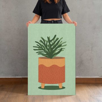 Leafy Plant in a Terracotta Pot canvas print, held for scale