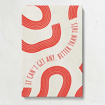 Red Curves Better Than This Typography canvas print, front view