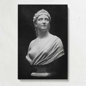 Bust of Faith Sculpture by Hiram Powers canvas print, front view