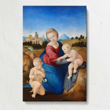 Madonna and Child with the Infant Saint John by Raphael canvas print, front view