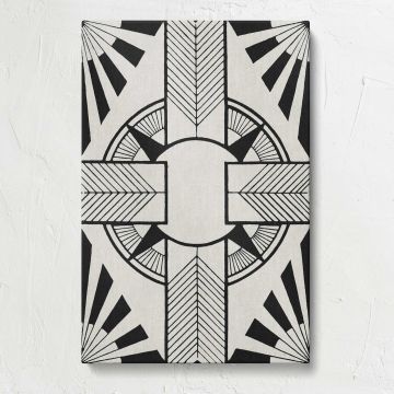 Circle and Cross Black and White Ornament by Samuel Jessurun de Mesquita canvas print, front view
