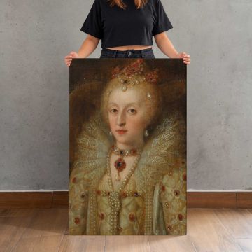 Portrait of Queen Elizabeth I canvas print, held for scale
