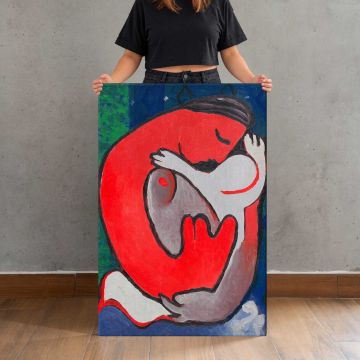 Mother's Embrace by Mikuláš Galanda canvas print, held for scale