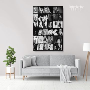 Modanna 80s Albums Collage Print Poster in Canvas Rolled Canvas