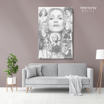 Modanna Art Work Collage Print Poster in Canvas Rolled Canvas