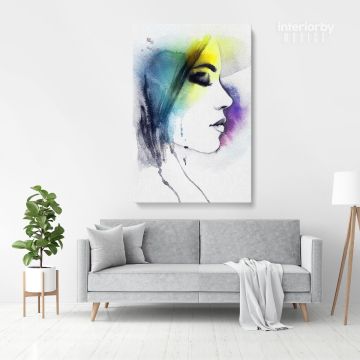 Creative Modern Women Watercolor Painting Posters Print Canvas with Frame