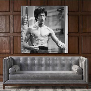 Bruce Lee Poster Martial Arts Dragons Canvas with Frame Home Decoration Canvas