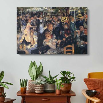 Crowded Cafe Concert - canvas rear frame and hanging hardware