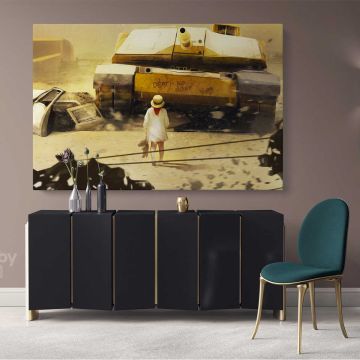 Modern Art Miltary Tanker Canvas Wall Art