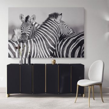 Zebra Large Black and White Photography Canvas Wall Art