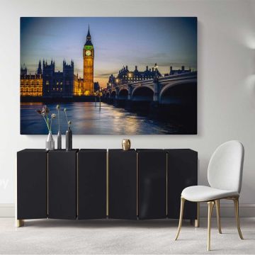 Beautiful London City Landscape Big Ben Clock Tower Canvas Wall Art