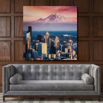 Beautiful Picture Seattle Skyline Canvas Wall Art
