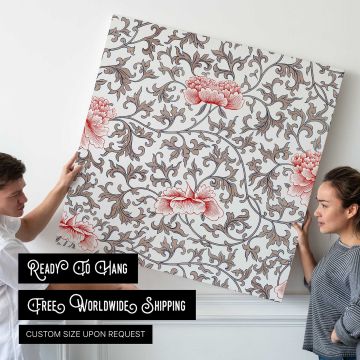Decorative seamless pattern floral background — room mockup view 4