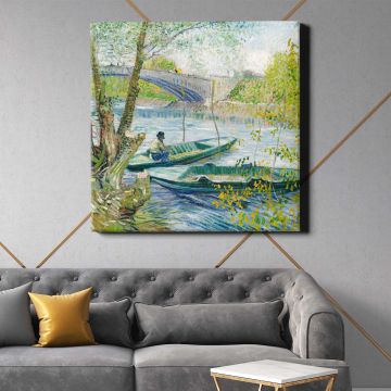 Fishing in Spring, the Pont de Clichy (Asnières) (1887) — room mockup view 21