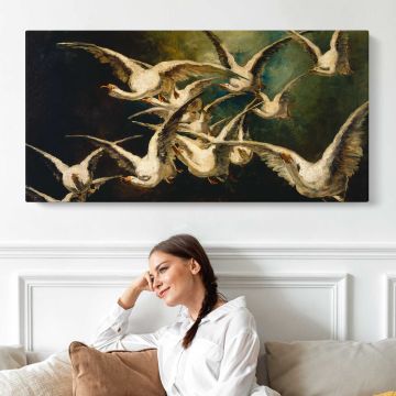 Flock of Geese by Elizabeth Nourse canvas print, interior display view