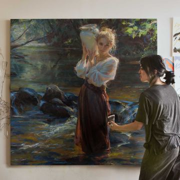 Girl at the Stream by Daniel Gerhartz — room mockup view 3