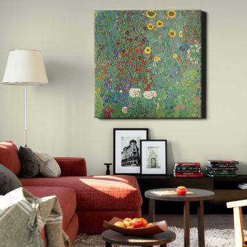 Gustav Klimt Farm Garden with Sunflowers (1907) — room mockup view 22