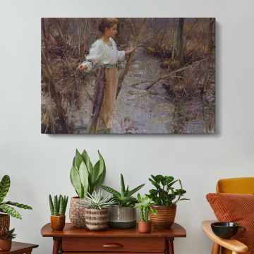 Her-favorite-place-large by Daniel Gerhartz - canvas surface and wrapped edge detail