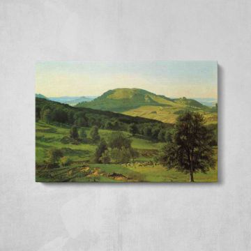 Hill and Dale by Albert Bierstadt - canvas rear frame and hanging hardware
