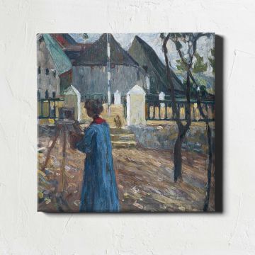 Kallmünz – Gabriele Münter beim Malen II (1903) by Wassily Kandinsky — room mockup view 5
