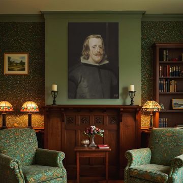 Velazquez's portrait of Felipe IV as canvas wall art offers a striking blend of formality and intimacy, emphasizing royal stature through soft brushwork and noble expression, adding historical value to refined living rooms or studies.