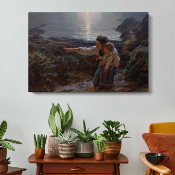 Landscape-wonder-primary-image-huge by Daniel Gerhartz - canvas surface and wrapped edge detail
