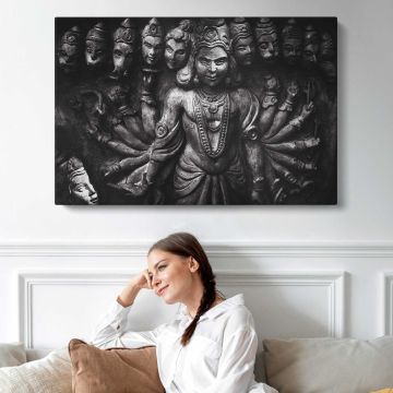 Lord Vishnu, Hindu religion sculptures canvas print, interior display view