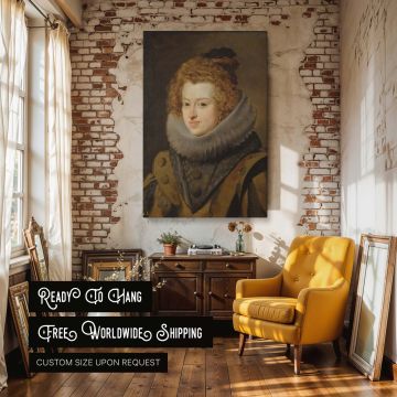 This noblewoman portrait by Velazquez, transformed into elegant canvas wall art, displays Maria Anna with striking realism and baroque richness, perfect for classical interior themes, regal studies, and antique-inspired home settings.