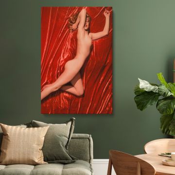 Marilyn Monroe Red Velvet Reclining Study I canvas print, interior display view