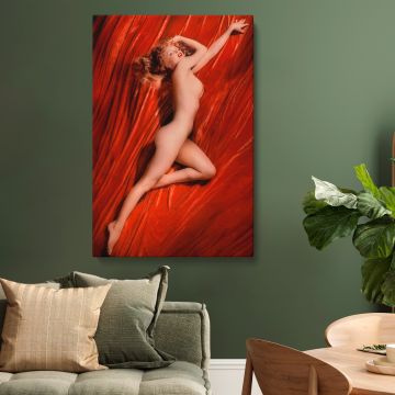 Marilyn Monroe Red Velvet Reclining Study II canvas print, interior display view