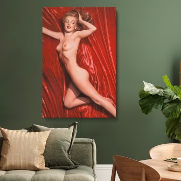 Marilyn Monroe Red Velvet Reclining Study III canvas print, interior display view